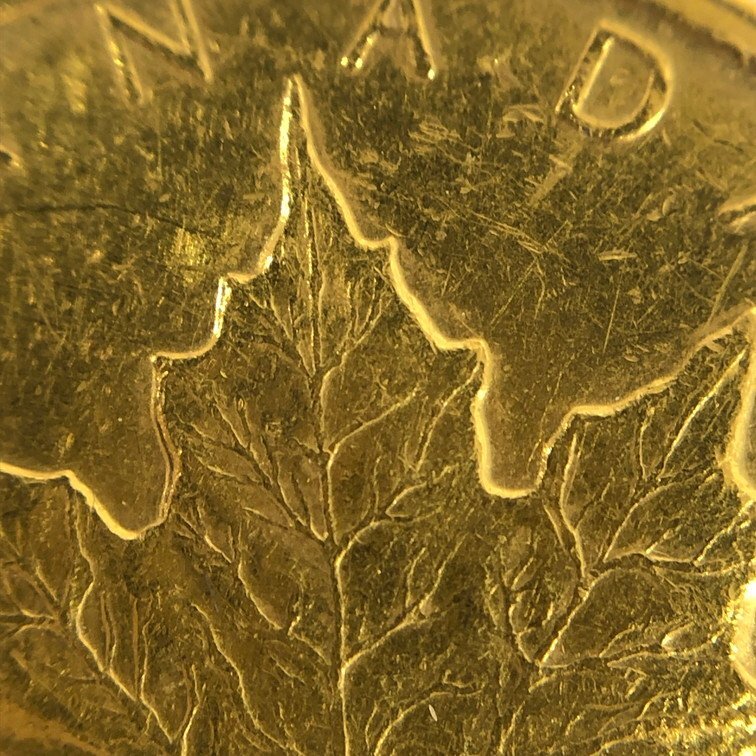 K24IG　カナダ　メイプルリーフ金貨　1/10oz　1990　総重量3.1g【CDAB7076】_画像5