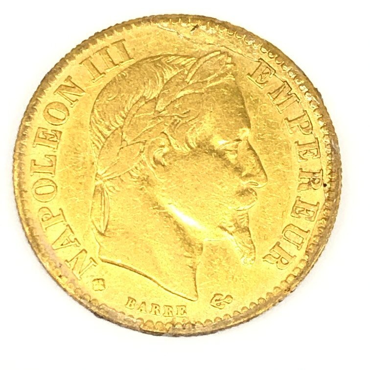 K21.6 フランス ナポレオン3世 10フラン金貨 1862 総重量3.2g【CDAB6004】の画像2