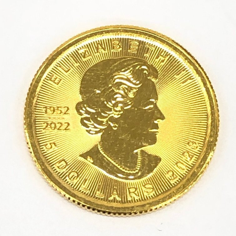 K24IG カナダ メイプルリーフ金貨 1/10oz 2023 総重量3.1g【CDAB7009】の画像2