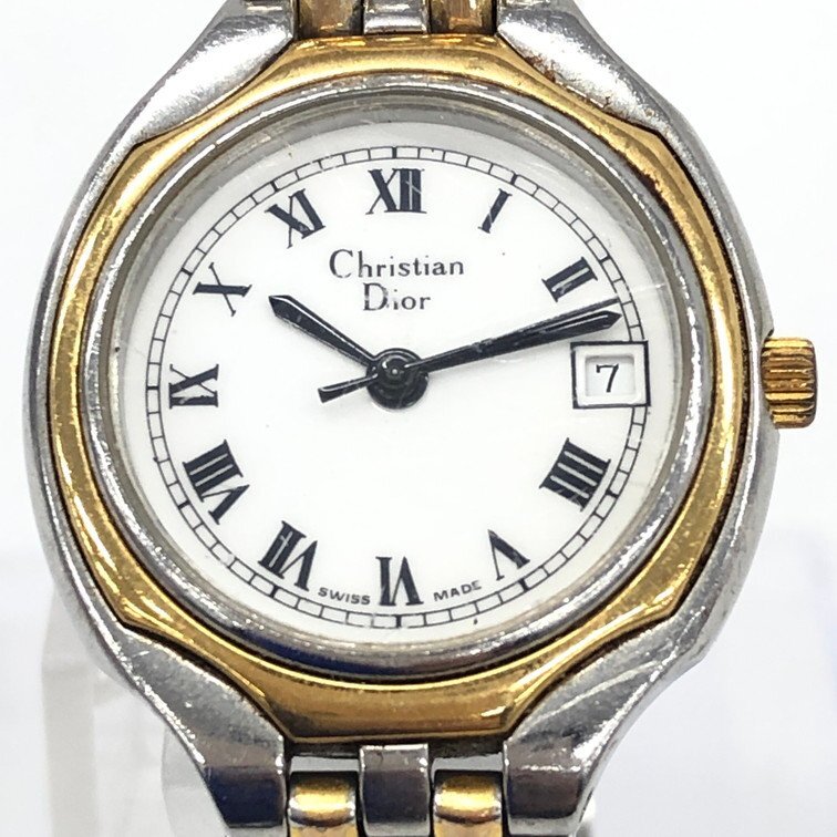 Christian Dior クリスチャン ディオール 腕時計 SS/GP 3001 クオーツ 箱付き【CDAM6011】_画像1