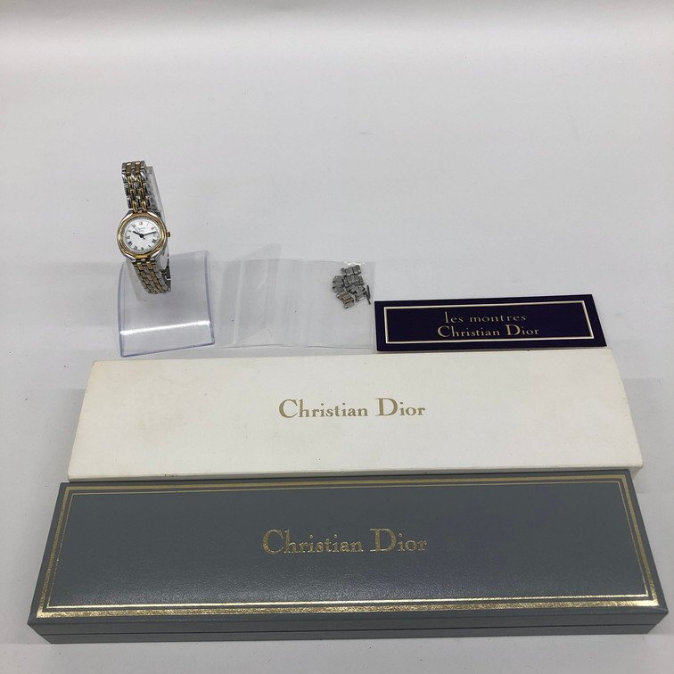 Christian Dior クリスチャン ディオール 腕時計 SS/GP 3001 クオーツ 箱付き【CDAM6011】_画像2