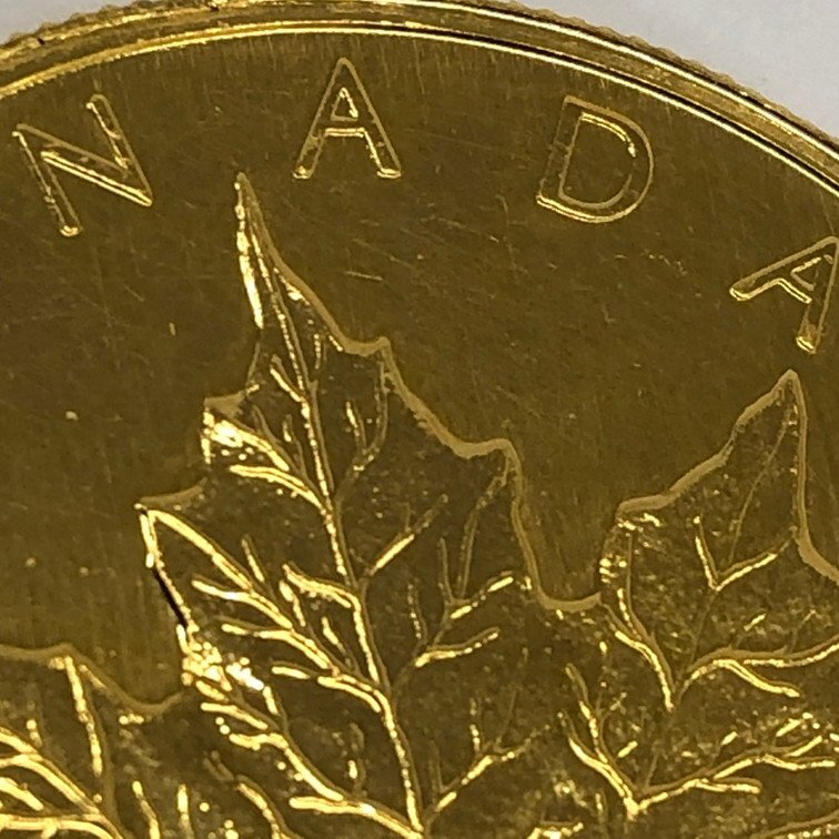 K24IG カナダ メイプルリーフ金貨 1oz 1990 総重量31.1g【CDAL7091】の画像5
