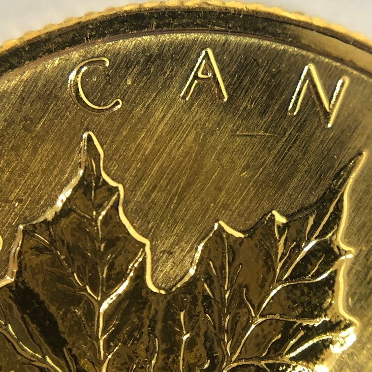 K24IG　カナダ　メイプルリーフ金貨　1/10oz　1994　総重量3.1g【CDAI0008】_画像6