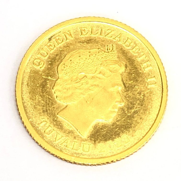 K24 ツバル ホース金貨 1/10oz 15ドル 2022 総重量3.1g【CDAL7060】の画像2