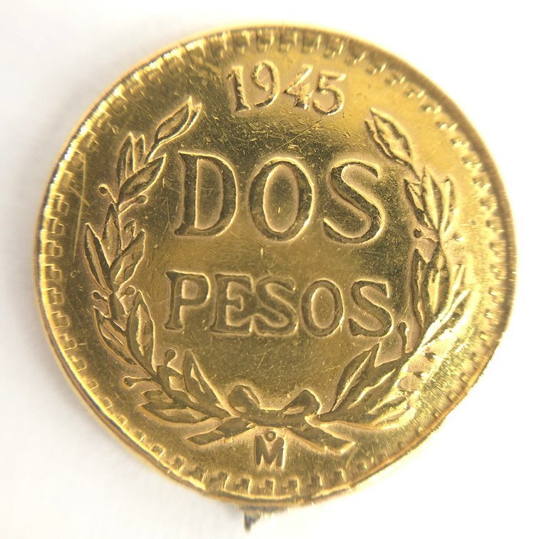 K21.6　メキシコ　ペソ金貨　1945　総重量1.6g【CDAL7071】_画像2