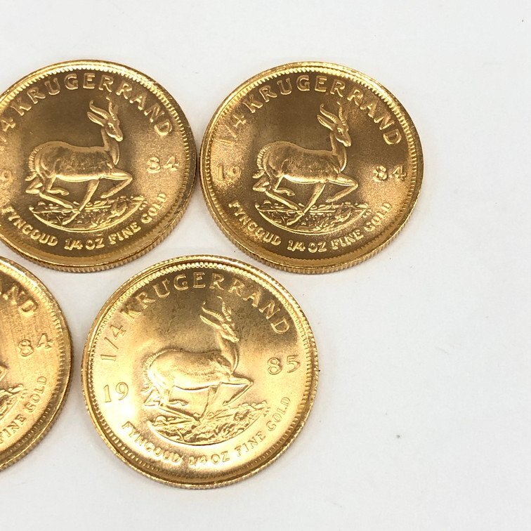 K22 南アフリカ クルーガーランド金貨 1/4oz 5点 おまとめ 総重量42.5ｇ【CDAL6057】の画像3