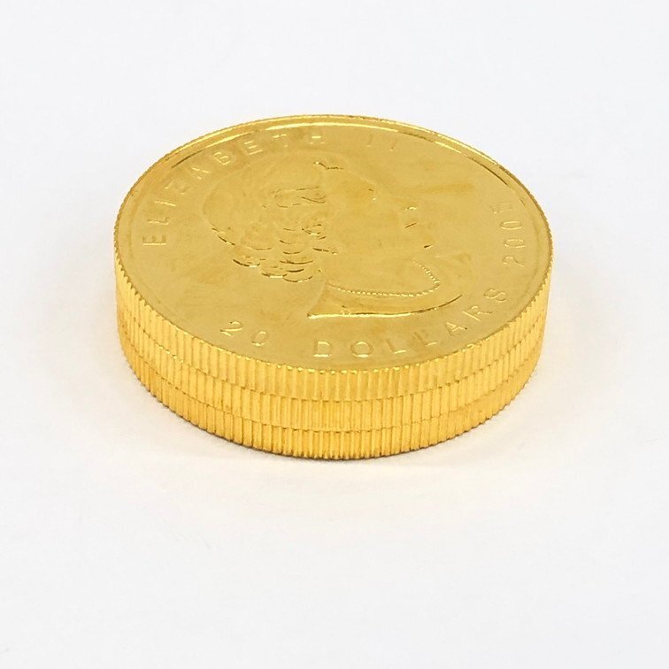 K24IG カナダ メイプルリーフ金貨 1/2oz 3枚まとめ 総重量46.8g【CDAJ7016】の画像9