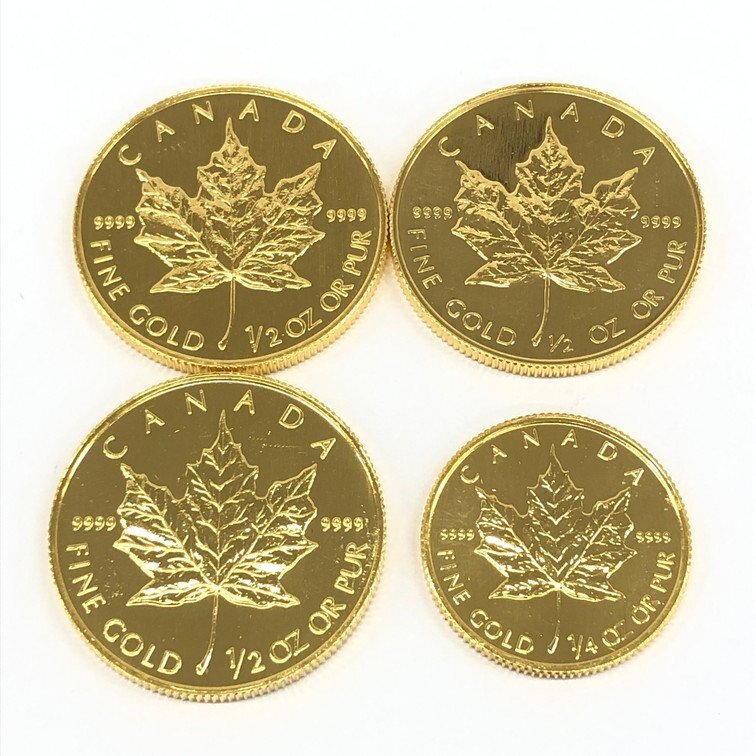 K24IG カナダ メイプルリーフ金貨 4点 おまとめ 総重量54.7ｇ【CDAL6039】の画像1