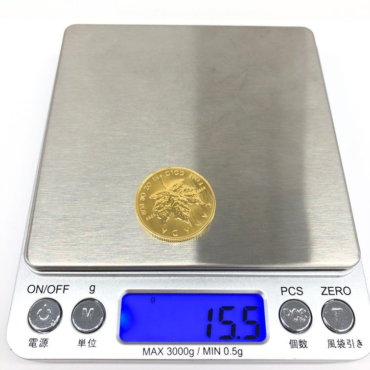 K24IG カナダ メイプルリーフ金貨 1/2oz 総重量15.5ｇ【CDAL6006】の画像7