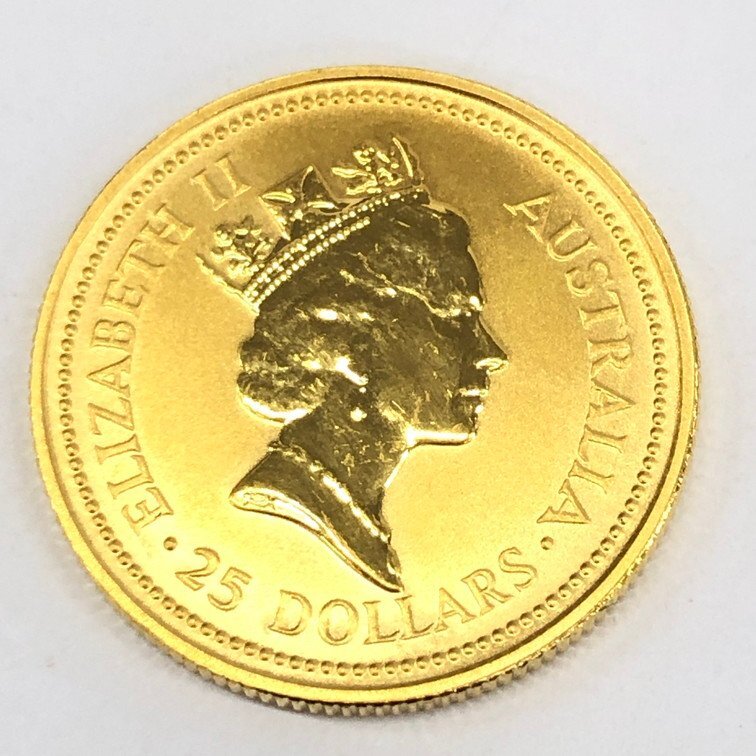 K24IG オーストラリア ナゲット カンガルー金貨 1/4oz 総重量7.7ｇ【CDAM0023】の画像1
