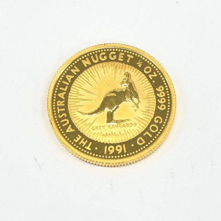K24IG オーストラリア ナゲット カンガルー金貨 1/4oz 総重量7.7ｇ【CDAL6052】の画像1