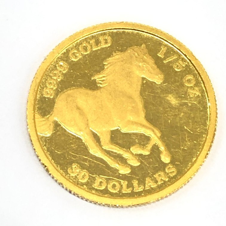 K24 ツバル ホース金貨 1/5oz 30ドル 2022 総重量6.2g【CDAL7094】の画像1