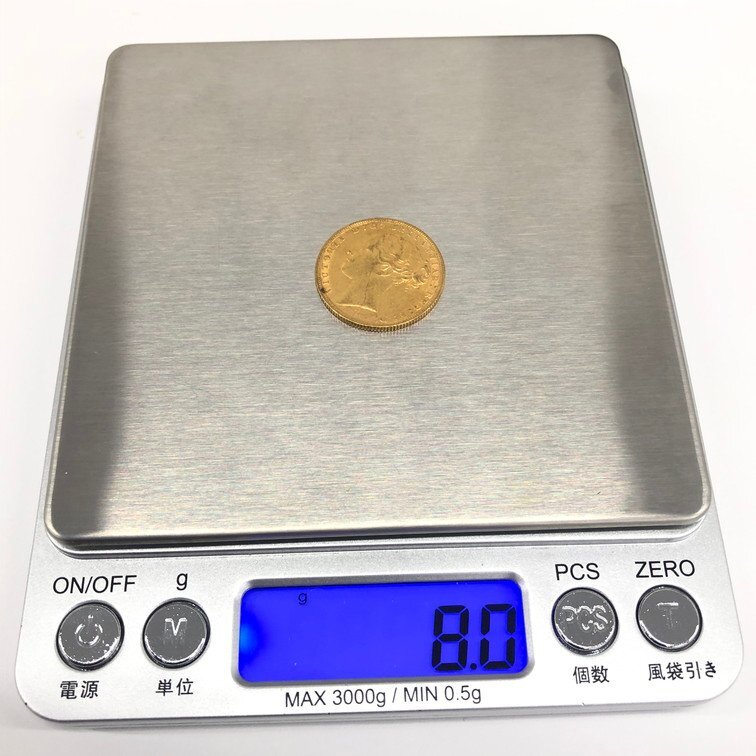 K22 ビクトリアヤングヘッド ソブリン金貨 1873 総重量8.0g【CDAI7097】の画像6