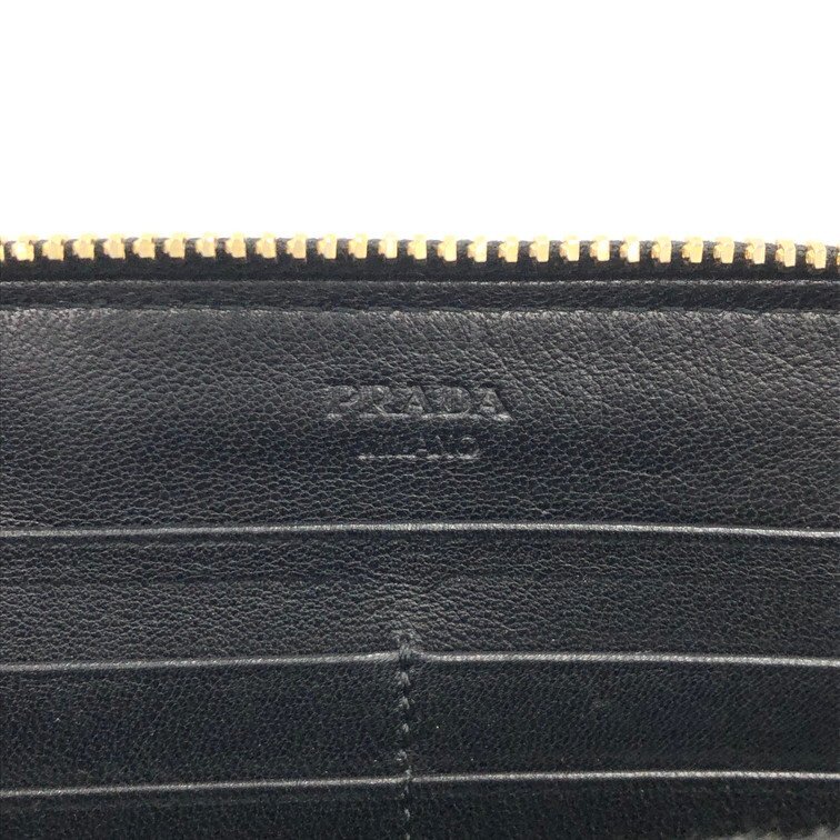 PRADA プラダ サフィアーノお財布 1M0506/TESSUTO FIOCCO 箱付き 黒色【CDAR3079】の画像7