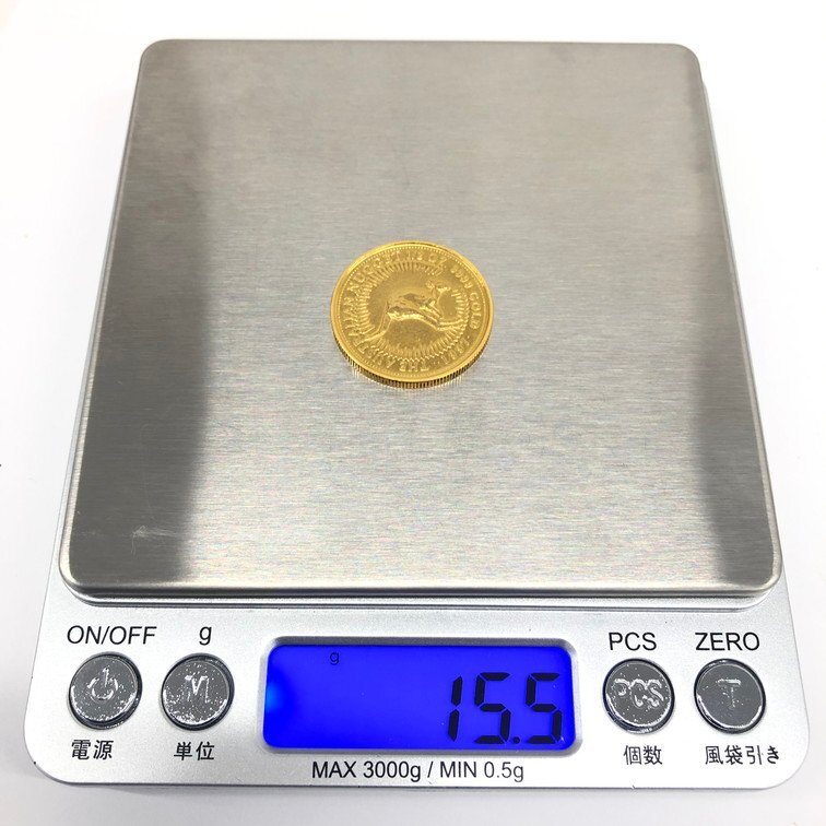 K24IG オーストラリア ナゲット カンガルー金貨 1/2oz 総重量15.5ｇ【CDAS7003】の画像6