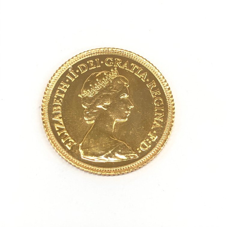 K22 イギリス ソブリン金貨 エリザベス2世 1892 総重量3.9g【CDAQ6058】の画像2