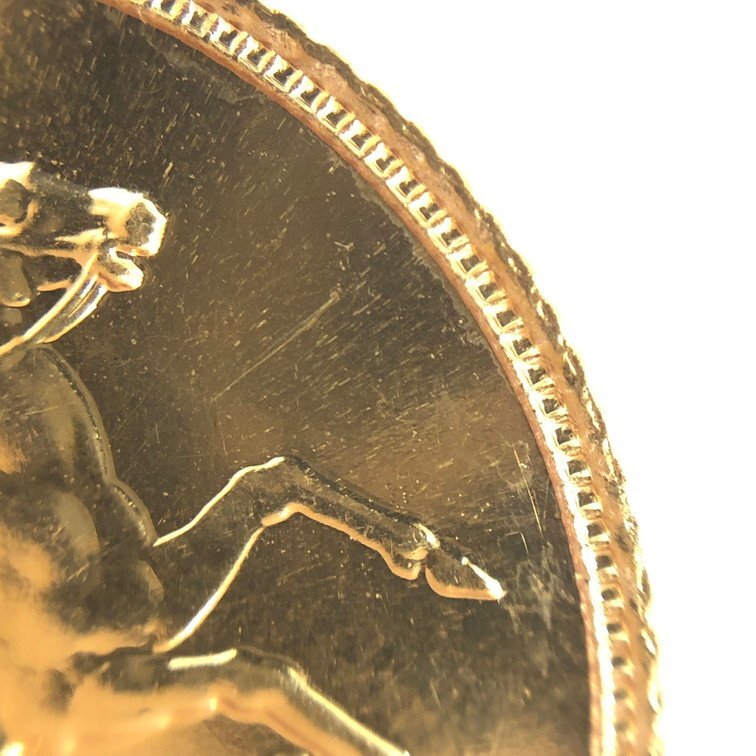 K22 イギリス ソブリン金貨 エリザベス2世 1892 総重量3.9g【CDAQ6058】の画像5