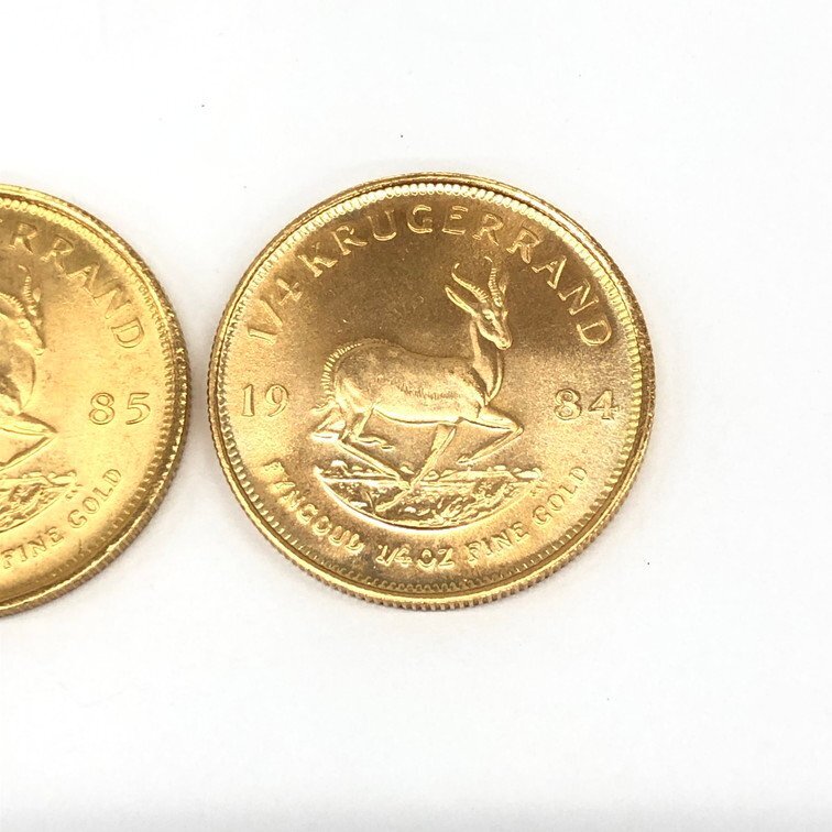 K22 南アフリカ クルーガーランド金貨 1/4oz 2点 おまとめ 総重量17.0ｇ【CDAS6043】の画像3
