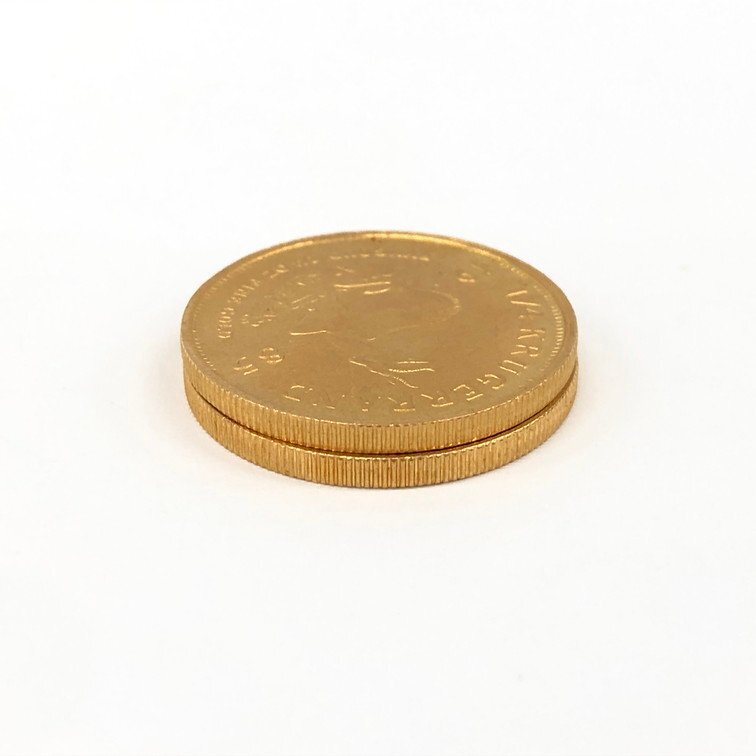 K22 南アフリカ クルーガーランド金貨 1/4oz 2点 おまとめ 総重量17.0ｇ【CDAS6043】の画像5