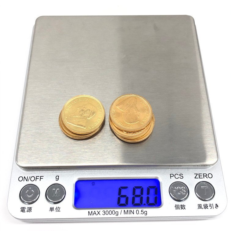K22 南アフリカ共和国 クルーガーランド金貨 1/4oz 8枚まとめ 総重量68.0g【CDAR6019】の画像9