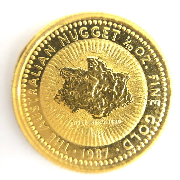 K24IG オーストラリア ナゲット金貨 1/10oz 総重量3.1ｇ【CDAT7002】の画像1