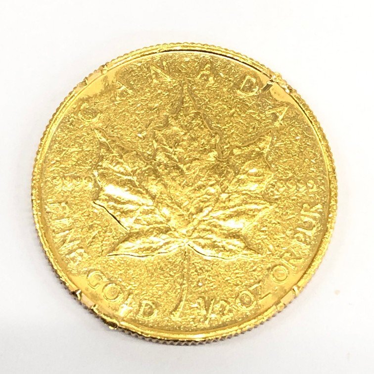 K24IG カナダ メイプルリーフ金貨 1/2oz 総重量15.5ｇ【CDAS7034】の画像1