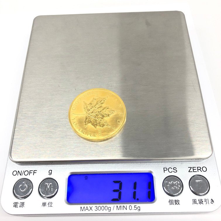 K24IG カナダ メイプルリーフ金貨 1oz 1990 総重量31.1g【CDAQ6011】の画像7