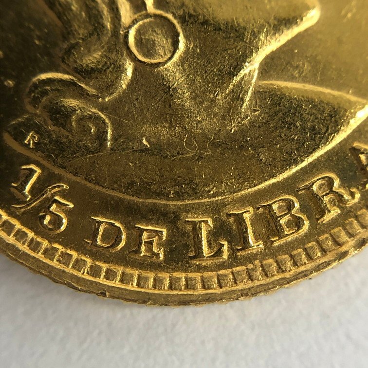 K22 ペルー 1/5 リーブラ金貨 総重量1.6ｇ【CDAS7053】の画像5