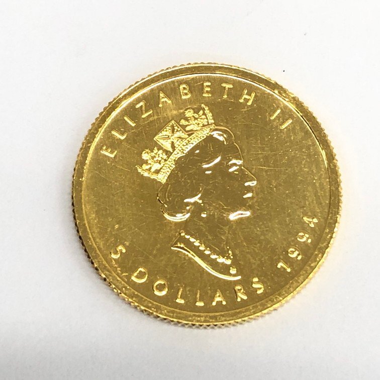 K24IG カナダ メイプルリーフ金貨 1/10oz 総重量3.1ｇ【CDAT7017】の画像2