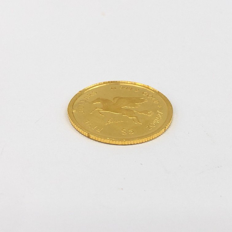 K24 クック諸島 ペガサス金貨 1/20oz 5ドル 2009 総重量1.5g【CDAR6037】の画像3