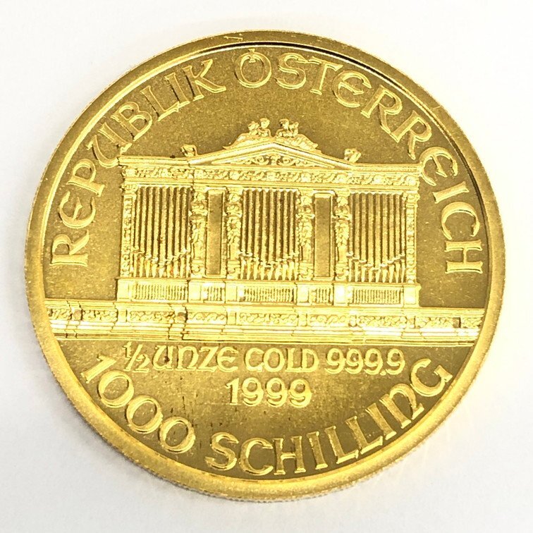 K24IG オーストリア ウィーン金貨 ハーモニー 1/2oz 総重量15.6ｇ【CDAS7030】の画像2