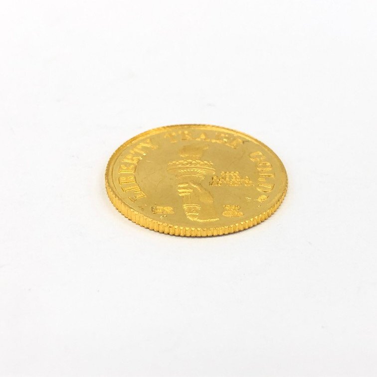 K24 リバティトレード  自由の女神 金貨 1/10oz 総重量3.1g【CDAQ6059】の画像3