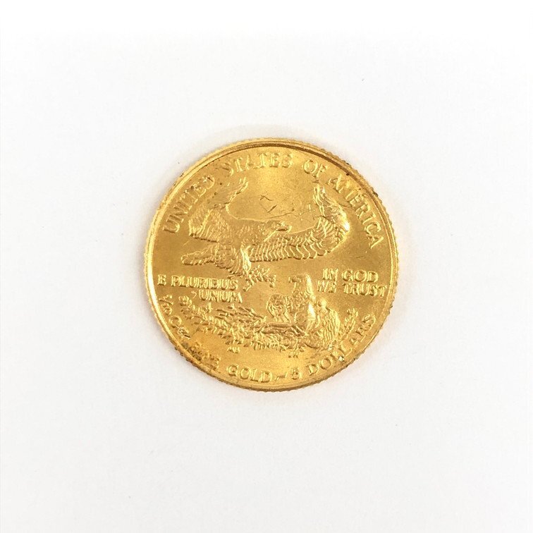 K22 アメリカ イーグル金貨 1/10oz 5ドル 総重量3.4g【CDAR6028】の画像1