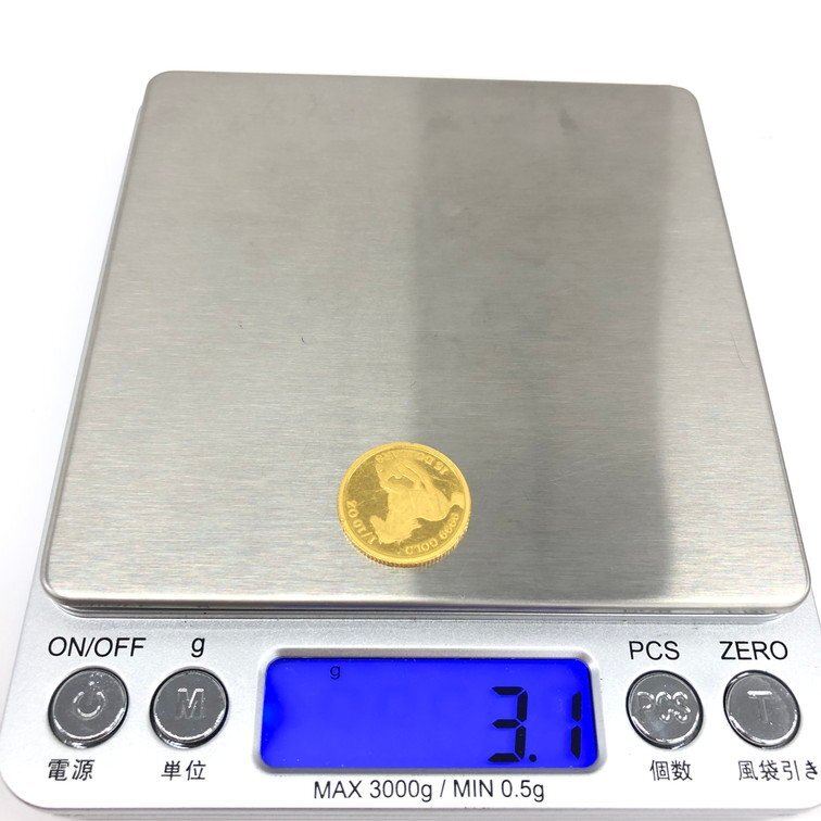 K24 ツバル ホース金貨 1/10oz 15ドル 2022 総重量3.1g【CDAQ6064】の画像8