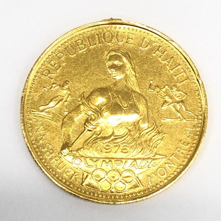 K24 ハイチ インスブルックオリンピック記念 500グールド金貨 総重量6.2ｇ【CDAS7025】の画像2