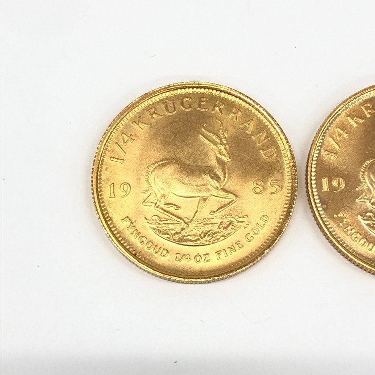 K22 南アフリカ クルーガーランド金貨 1/4oz 2点 おまとめ 総重量17.0ｇ【CDAS6043】の画像2