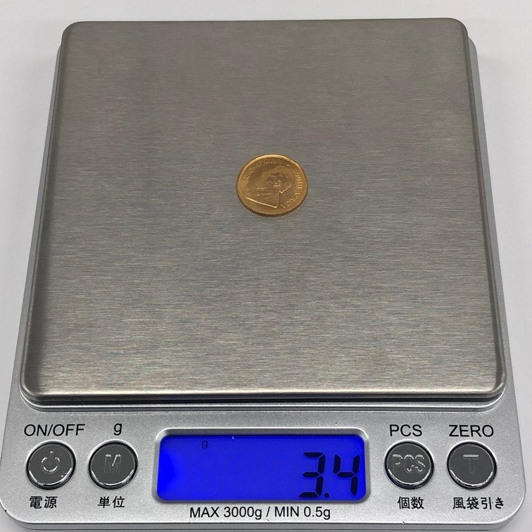 K22 南アフリカ クルーガーランド金貨 1/10oz 総重量3.4ｇ【CDAT7013】の画像9