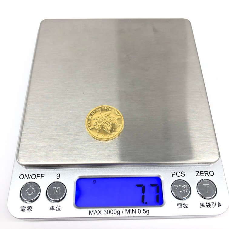 K24IG カナダ メイプルリーフ金貨 1/4oz 1997 総重量7.7g【CDAQ6056】の画像7