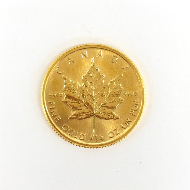 K24IG カナダ メイプルリーフ金貨 1/4oz 総重量7.7ｇ【CDAS6022】の画像1