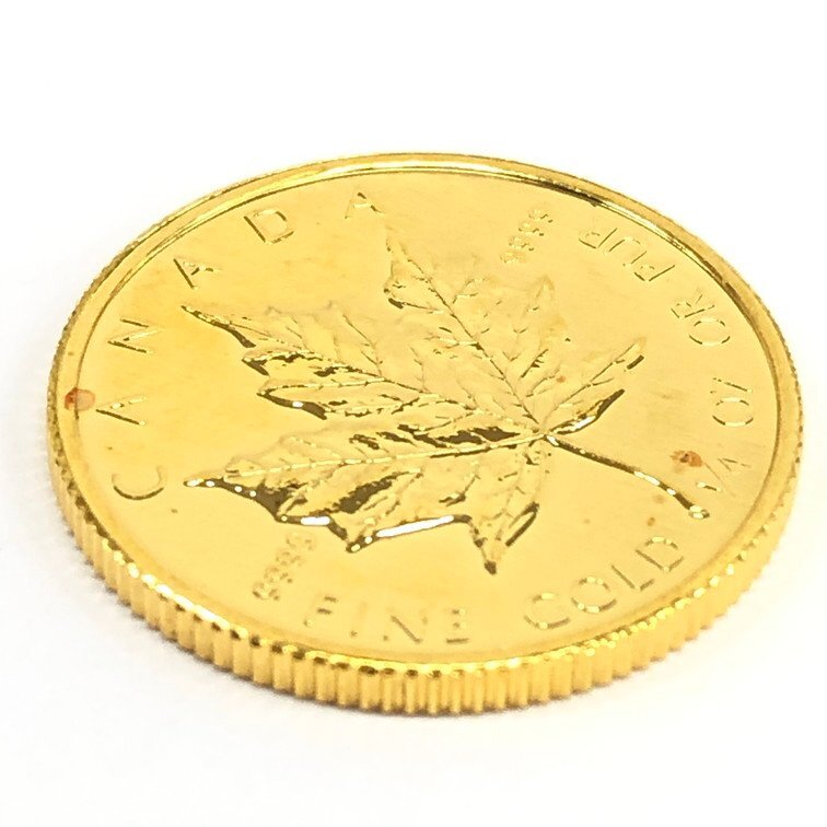 K24IG カナダ メイプルリーフ金貨 1/4oz 総重量7.7ｇ【CDAS7077】の画像9