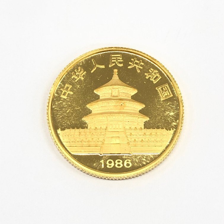 K24IG 中国 パンダ金貨 1/4oz 25元 1986 総重量7.7g【CDAQ6028】の画像2