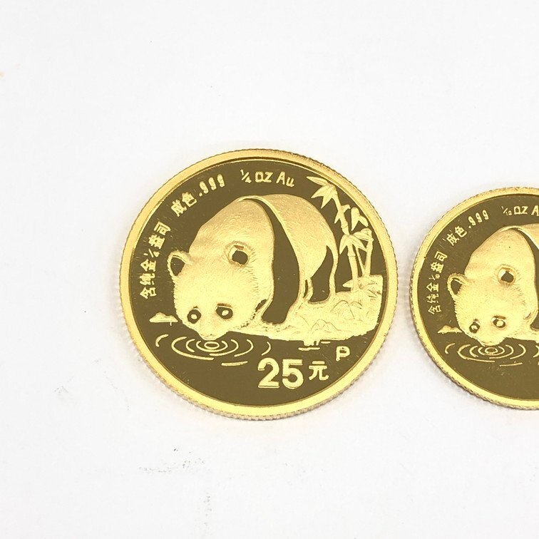 K24IG 中国 パンダ金貨 1/4oz 1/10oz 1/20oz 3枚まとめ 総重量12.3g【CDAR6026】の画像2