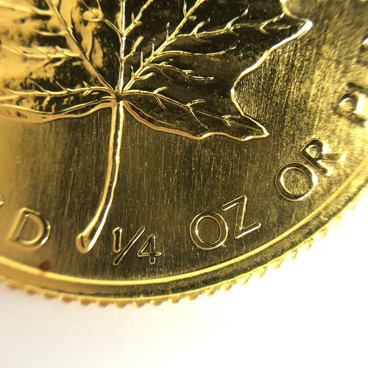 K24IG カナダ メイプルリーフ金貨 1/4oz 総重量7.7ｇ【CDAS6024】の画像5