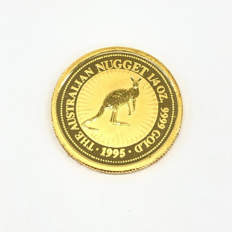 K24IG オーストラリア ナゲット カンガルー金貨 1/4oz 総重量7.7ｇ【CDAS6044】の画像1