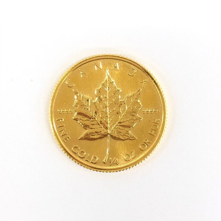 K24IG カナダ メイプルリーフ金貨 1/4oz 総重量7.7ｇ【CDAS6029】の画像1