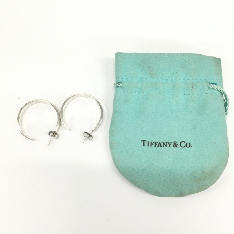 TIFFANY&CO. ティファニー 1837フープ ピアス シルバー925 保管袋付き 総重量9.9g【CDAT0012】の画像2