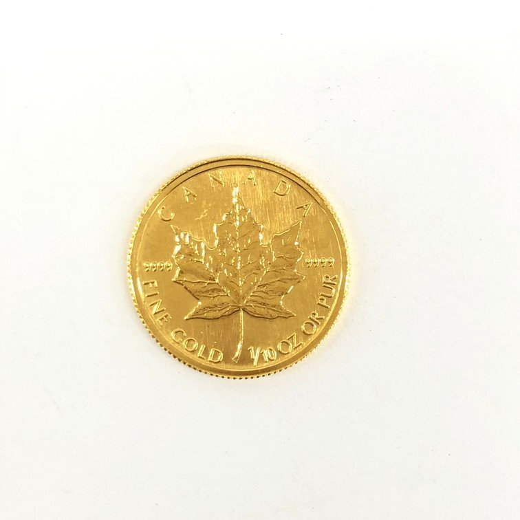 K24IG カナダ メイプルリーフ金貨 1/10oz 1992 総重量3.1g【CDAX6057】の画像1