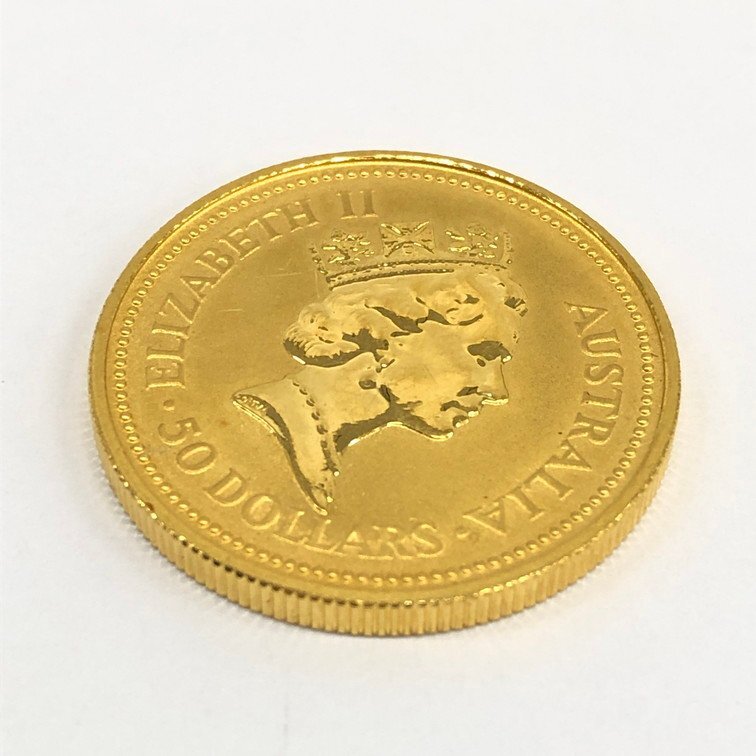 K24IG　オーストラリア　カンガルー金貨　1/2oz　1991　総重量15.6g【CDAX8023】