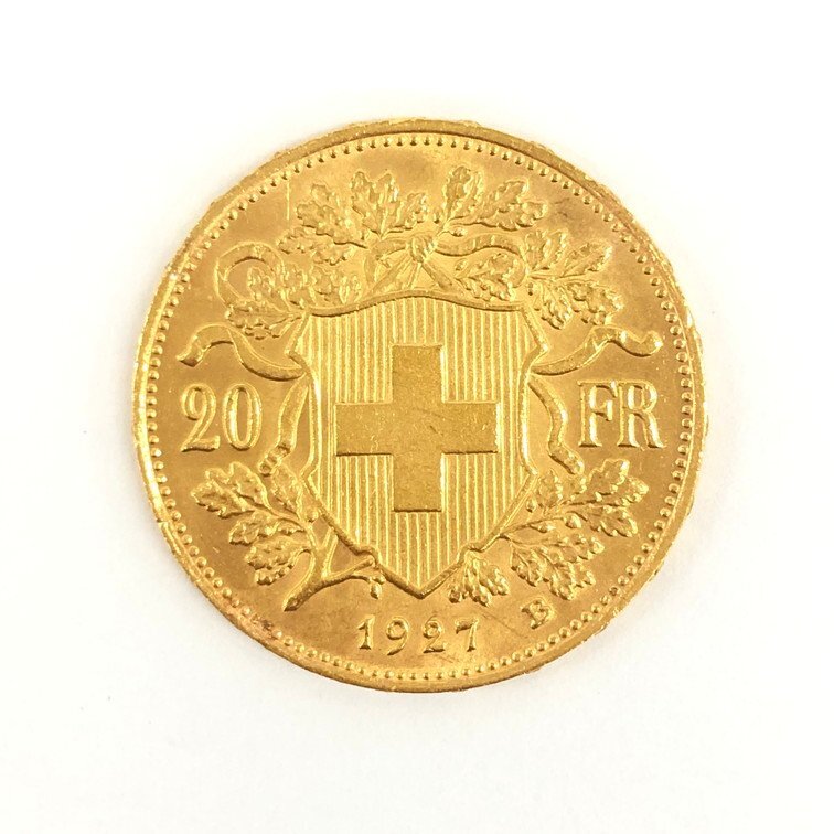 K21.6 金貨幣 スイス 20フラン 重量6.4g【CDAX6021】の画像1