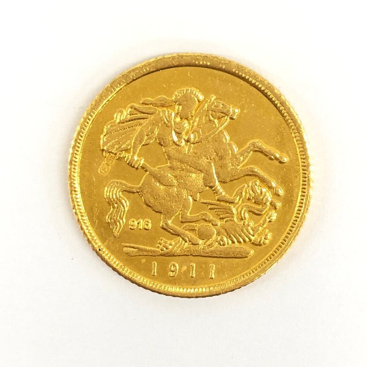 K22 金貨幣 イギリス ソブリン金貨 重量10.0g【CDAX6018】の画像1
